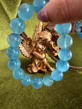 Load image into Gallery viewer, 13.7mm Natural Cat Eye Aquamarine Bracelet
