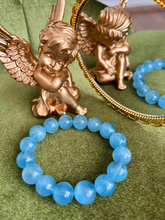 Load image into Gallery viewer, 13.7mm Natural Cat Eye Aquamarine Bracelet