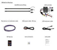 Load image into Gallery viewer, Extreme Whip Kit Qty 2 x 4 ft plus LEDCast Controller