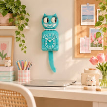 Load image into Gallery viewer, Vibrant Blue Turquoise Lady Kit-Cat Klock
