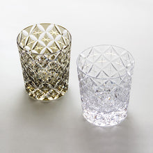 Load image into Gallery viewer, Kagami Whiskey glass T748-2834-BLK, Edo Kiriko "Circle Mesh" By Satoshi Nabetani, Black