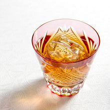 Load image into Gallery viewer, Kagami Crystal-A Pair of Sake Glasses TPS615-2950-AB, Edo Kiriko "Fuji"