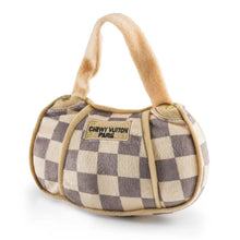 Load image into Gallery viewer, Checker Chewy Vuiton Handbag Squeaker Dog Toy