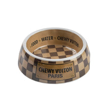 Load image into Gallery viewer, Checker Chewy Vuiton Dog Bowl