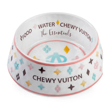 Load image into Gallery viewer, White Chewy Vuiton Dog Bowl