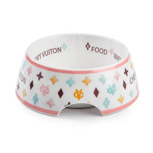 Load image into Gallery viewer, White Chewy Vuiton Dog Bowl