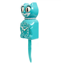 Load image into Gallery viewer, Vibrant Blue Turquoise Lady Kit-Cat Klock