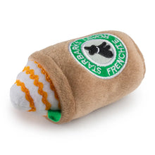 Load image into Gallery viewer, Starbarks Frenchie Roast W/ Straw Squeaker Dog Toy
