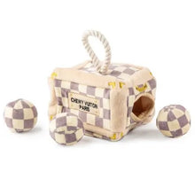 Load image into Gallery viewer, Checker Chewy Vuiton Trunk - Activity House Burrow Dog Toy