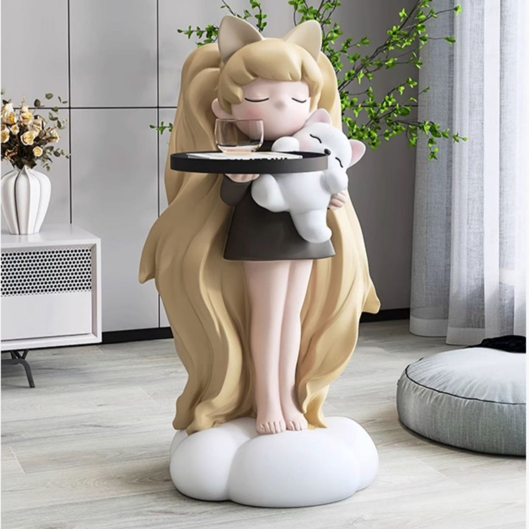 Kawaii Girl Floor Stand Figurine Tray