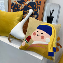 Load image into Gallery viewer, Embroidered Cartoon Artist Pillow
