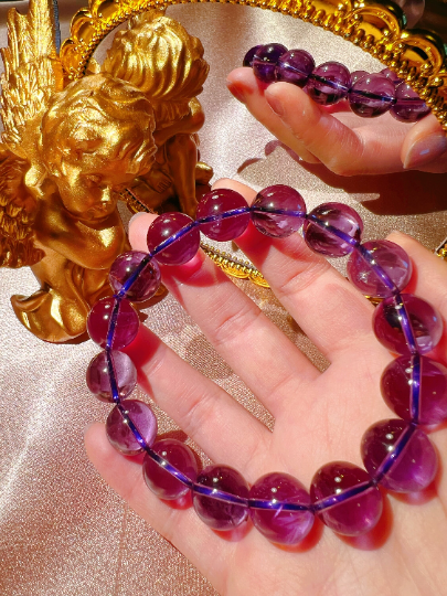 13.2mm Natural Amethyst Bracelet