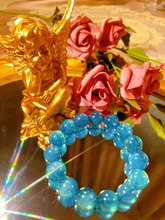 Load image into Gallery viewer, 14.2mm Rare Natural Starlight Devil Blue Aquamarine Bracelet
