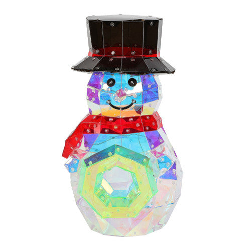 XMBAR Prism Lit Snowman with Wreath
