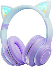 Load image into Gallery viewer, LED Light Up Cat Ear Headphones
