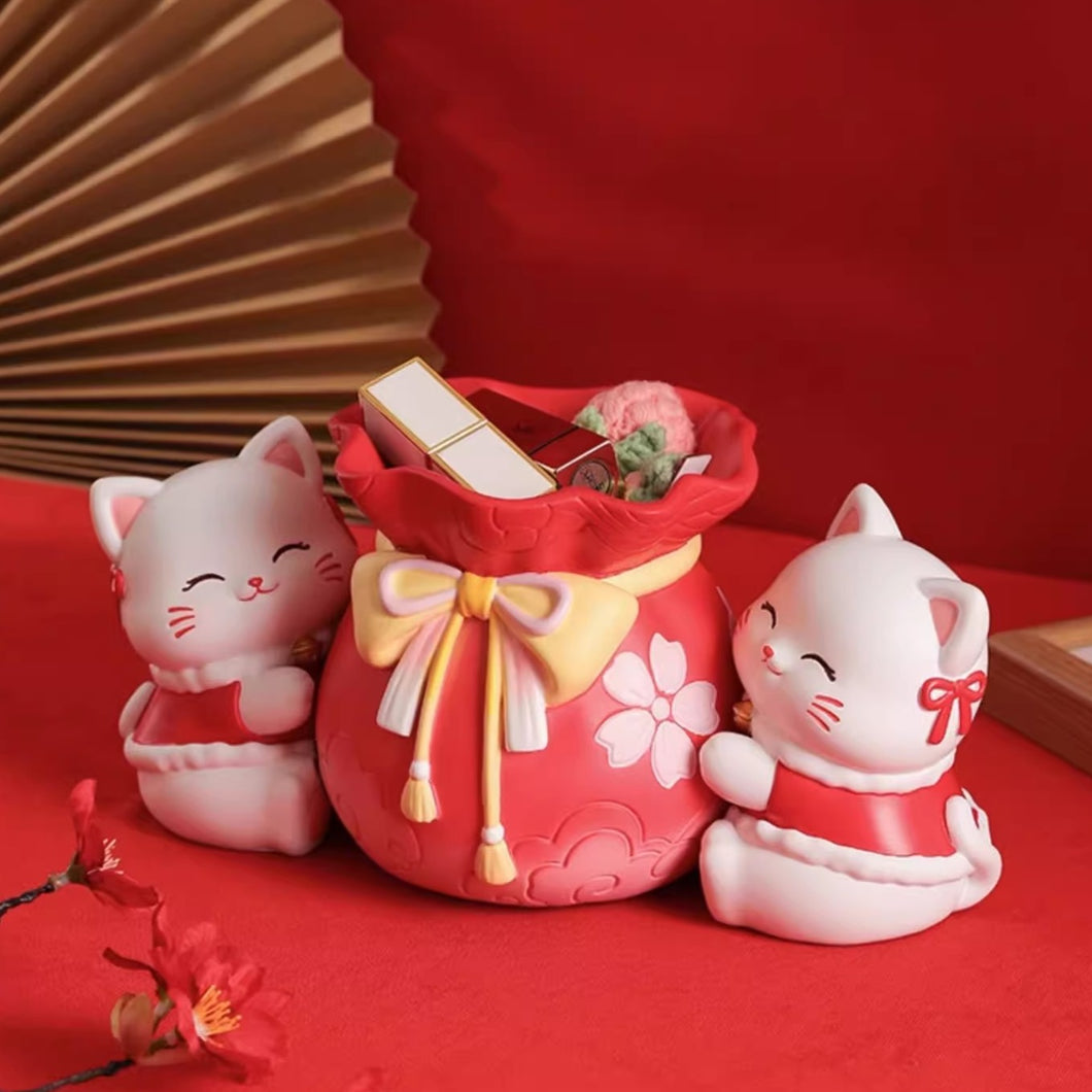 Lucky Cat Fu Bag Container