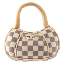 Load image into Gallery viewer, Checker Chewy Vuiton Handbag Squeaker Dog Toy
