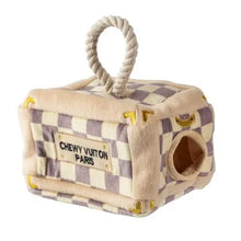 Load image into Gallery viewer, Checker Chewy Vuiton Trunk - Activity House Burrow Dog Toy
