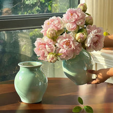Load image into Gallery viewer, Green Crackle Ceramic Vase
