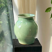 Load image into Gallery viewer, Green Crackle Ceramic Vase
