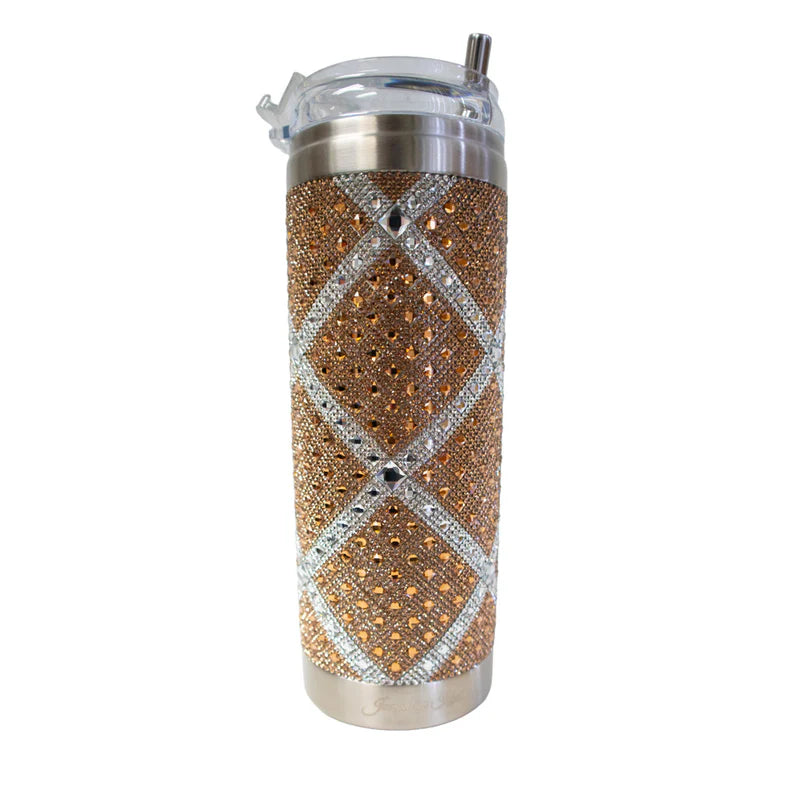 Jacqueline Kent Wings of Grace Tumbler Crystal Gold Silver Cross