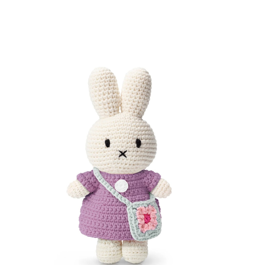 Miffy and Her Flower Bag Lilac Dress with Blue Flower Dress