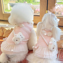 Load image into Gallery viewer, Pet Wool-blend skirt with a bear motif
