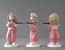 Load image into Gallery viewer, Girl with Rose Figurine Floor Stand Storage Tray
