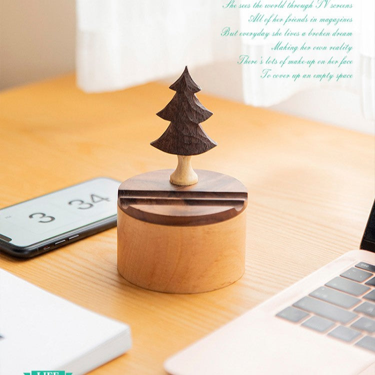 Wooden Pine Tree Cellphone Holder