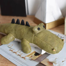 Load image into Gallery viewer, Leather Stuffed Animal  Crocodile

