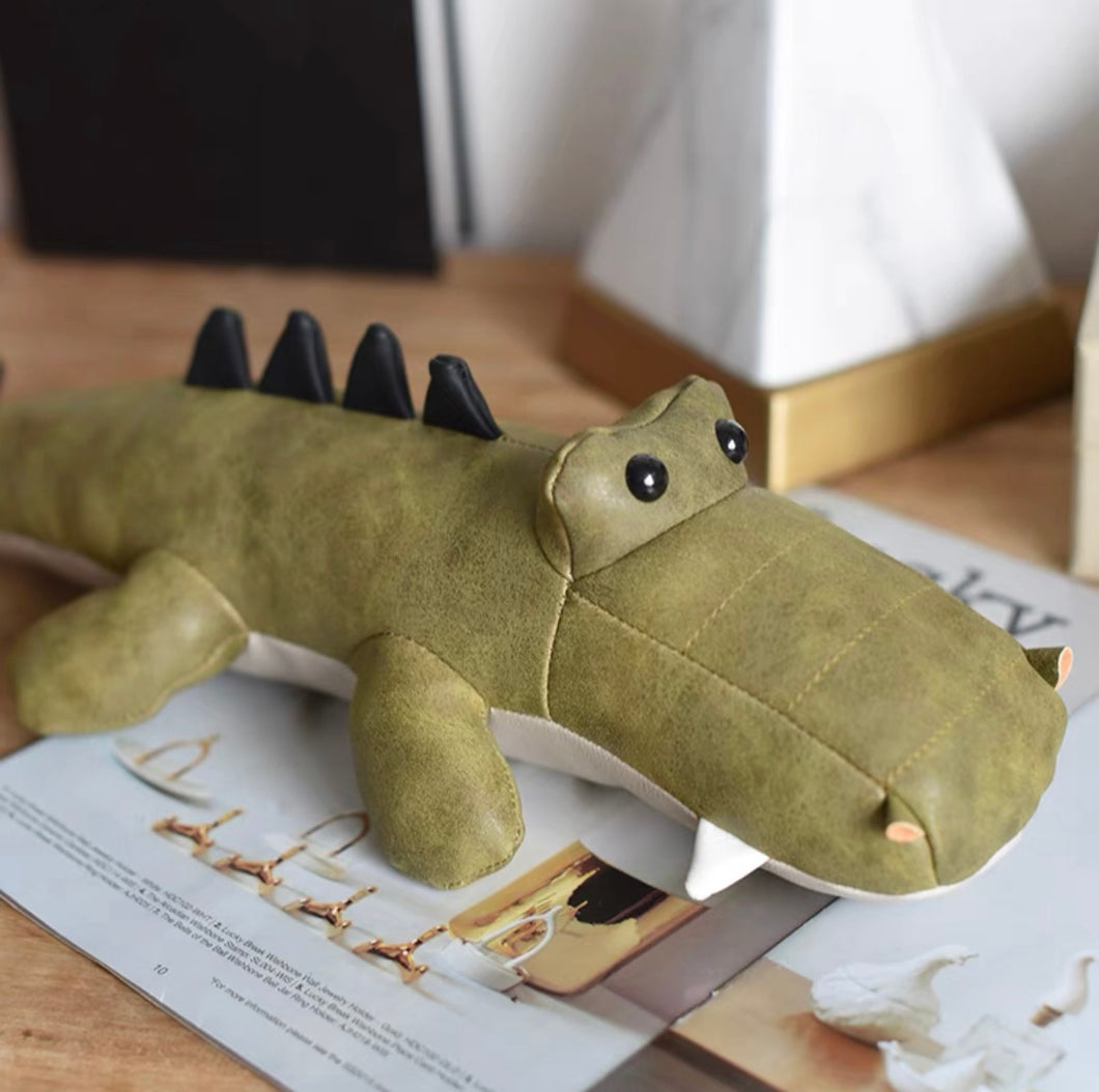 Leather Stuffed Animal  Crocodile