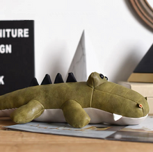 Load image into Gallery viewer, Leather Stuffed Animal  Crocodile
