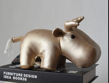 Load image into Gallery viewer, Leather Stuffed Animal Bookend/Doorstop
