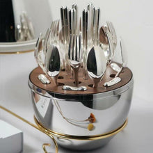 Load image into Gallery viewer, Mood Egg Silver-plated Flatware set for 6 people (24 pieces)
